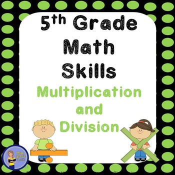 Preview of 5th Grade Math Skills Student Practice Book - Multiplication and Division