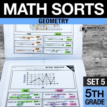 Preview of Math Interactive Notebook 5th Grade Coordinate Graphing, Classifying Shapes