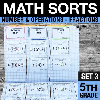 Preview of Interactive Math Notebook 5th Grade Operations with Fractions Math Sorts
