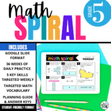 5th Grade Math Spiral Review 36 Weeks of Digital Homework 