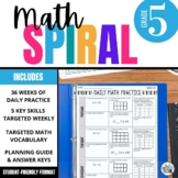 5th Grade Math Spiral Review Activities: Worksheets for Pr