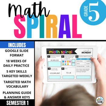 Preview of 5th Grade Math Spiral Review: 18 Weeks of Digital Morning Work for Math Practice