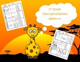 5th Grade Math Spiral Review Bundle (TEKS aligned) Weeks 1