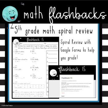 Preview of 5th Grade Math Spiral Review Digital Worksheets 
