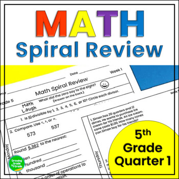 Preview of 5th Grade Math Spiral Review - Morning Work, Homework, or Review Quarter 1