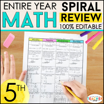 Preview of 5th Grade Math Spiral Review - Morning Work, Homework, or Warm Ups