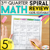 5th Grade Math Spiral Review & Quizzes | 5th Grade Math Homework | 3rd QUARTER