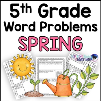 Preview of Spring Word Problems Math Practice 5th Grade Common Core