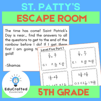 Preview of 5th Grade Math St. Patrick's Escape Room