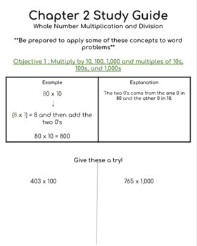 Preview of 5th Grade Math Study Guide Bundle