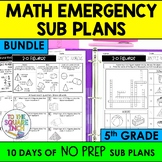 5th Grade Math Sub Plans Bundle | Substitute Teacher Lesso