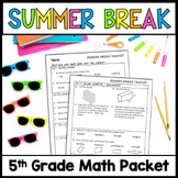 5th Grade Math Summer Break Packet, Test Prep Packet, End-