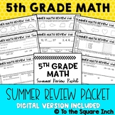 5th Grade Math Summer Review Packet | Digital & Printable 