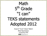 5th Grade Math TEKS "I can" Statements