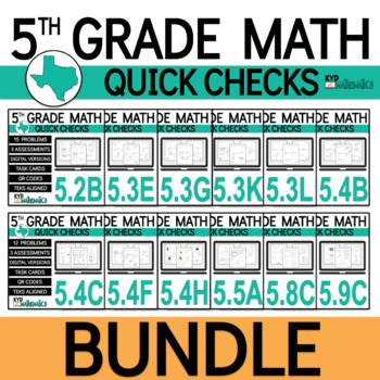 Preview of 5TH GRADE MATH TEKS  - Quick Check Bundle