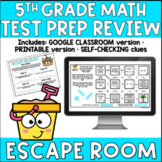 5th Grade Math TEST PREP REVIEW Summer Escape Room Digital