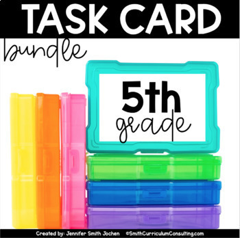 Preview of 5th Math Task Card Bundle | Yearlong Skills Practice | Fifth Grade Test Prep