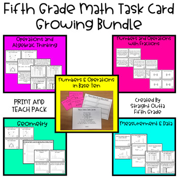 Preview of 5th Grade Math Task Card Bundle