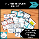 5th Grade Math Task Cards BUNDLE | Includes 15 Digital Quizzes