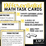5th Grade Math Task Cards Differentiated Math Centers Divi