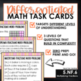 5th Grade Math Task Cards Differentiated Math Centers Mult