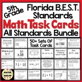5th Grade Math Task Cards Florida B.E.S.T. All Standards Bundle