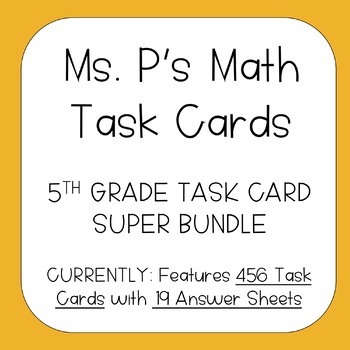 Preview of 5th Grade Math Task Cards GROWING Bundle
