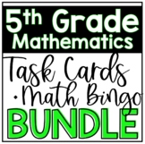 5th Grade Math Task Cards and Math Bingo Bundle for Centers