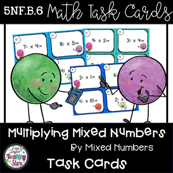 Preview of Math Task Cards Multiplying Mixed Numbers by Mixed Numbers