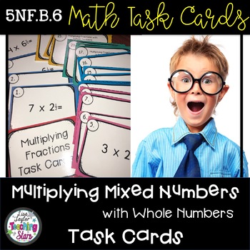 Preview of Multiplying Mixed Numbers by Whole Numbers Math Centers | Math Task Cards