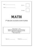 5th Grade Math Test -  12 pages