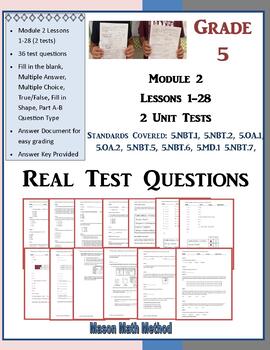 Preview of 5th Grade Math Test over Engage NY/Eureka Module 2 Lessons 1-28