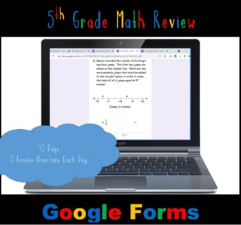 Preview of 5th Grade Math Test Prep 48 Day Review GOOGLE FORMS