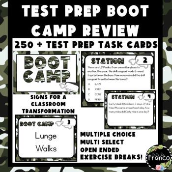 Preview of 5th Grade Math Test Prep Bundle Task Cards Boot Camp and Google Forms