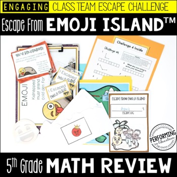 Preview of 5th Grade Math Test Prep Game | Easy-Prep Escape Room | End of Year Review