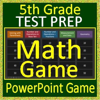 Preview of 5th Grade Math Test Prep Game - PowerPoint or Google Classroom