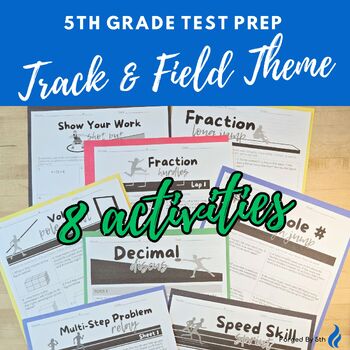 Preview of 5th Grade Math Test Prep Track and Field Themed Activities