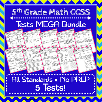 Preview of 5th Grade Math Tests ★ Common-Core Aligned Assessments