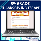 5th Grade Math Thanksgiving Digital Escape Room