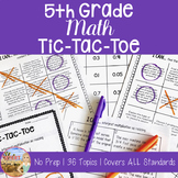 5th Grade Math Choice Board All Standards