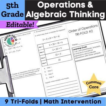Preview of 5th Grade Write and Evaluate Expressions, Generate Patterns, Order of Operations