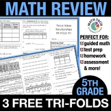 5th Grade Math Review FREE Trifolds, Math Brochures, Math 