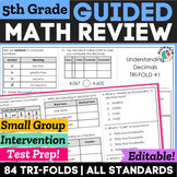 5th Grade Math Review Worksheets, Math Test Prep, Guided M