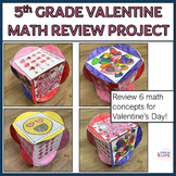 5th Grade Math Valentine Review Cube