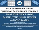 5th Grade Math Virginia SOL Questions for Spiral Review, T