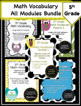 Preview of 5th Grade Math Vocabulary Bundle