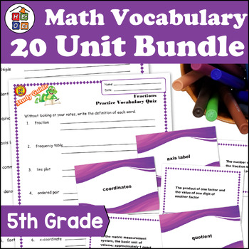 Preview of 5th Grade Math Vocabulary | Full Year Bundle