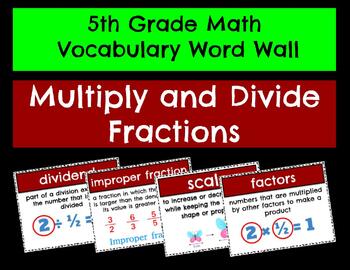 Preview of 5th Grade Math Vocabulary_Multiply and Divide Fractions