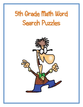 Preview of 5th Grade Math Vocabulary Word Search Puzzles