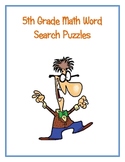 5th Grade Math Vocabulary Word Search Puzzles